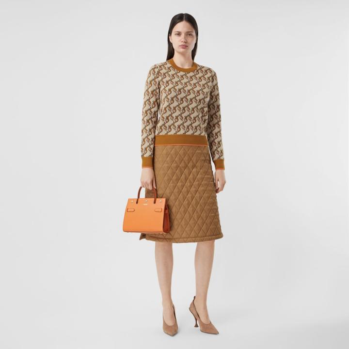 Burberry Burberry Unicorn Merino Wool Blend Jacquard Sweater, White