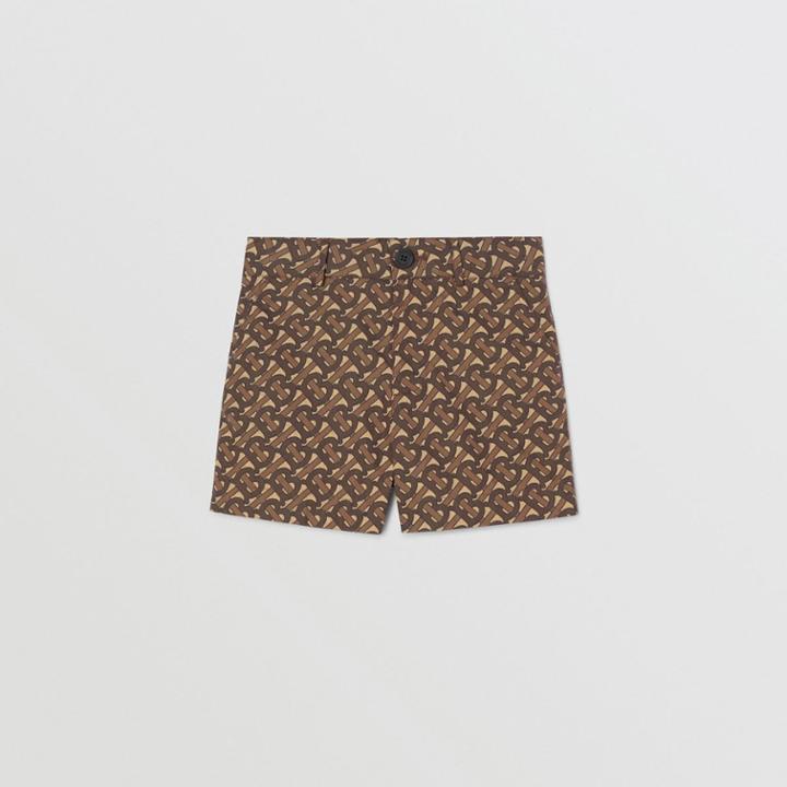 Burberry Burberry Childrens Monogram Print Cotton Tailored Shorts, Size: 12y