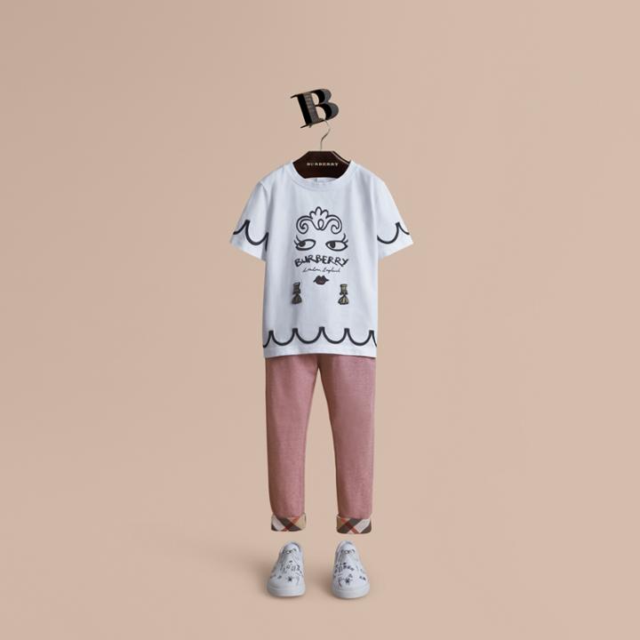 Burberry Burberry Lady Print Cotton T-shirt, Size: 14y, White