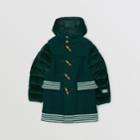 Burberry Burberry Childrens Velvet Puffer Detail Wool Duffle Coat, Size: 12y, Green
