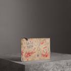 Burberry Burberry London Print Leather Zip Pouch, Yellow