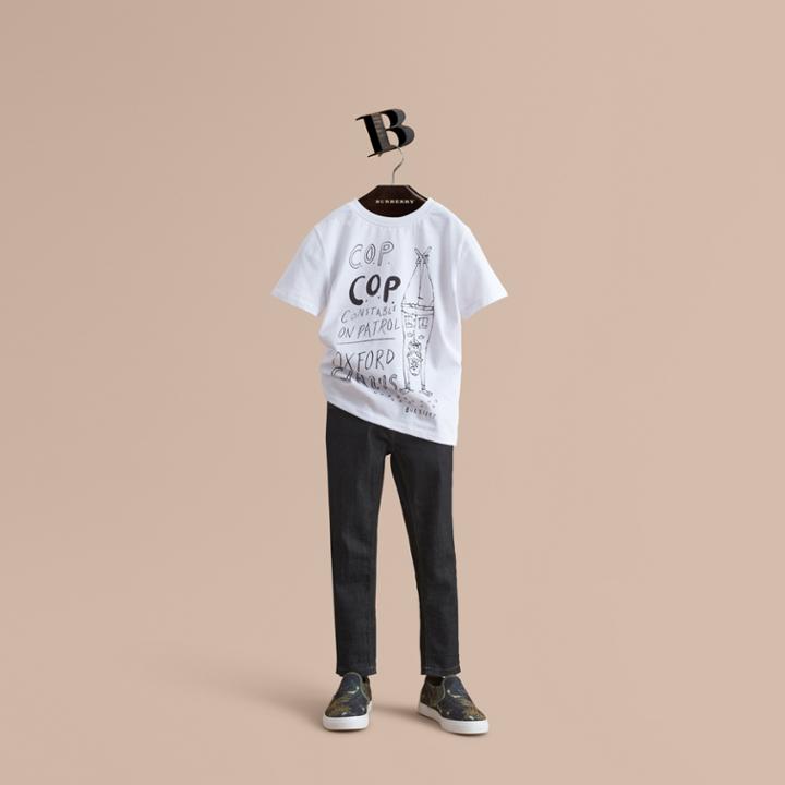 Burberry Burberry London Icons Print Cotton T-shirt, Size: 14y, White