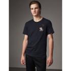 Burberry Burberry Sketch Appliqu Cotton T-shirt, Blue