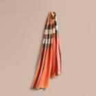 Burberry Burberry Lightweight Check Linen Scarf, Orange