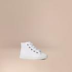 Burberry Burberry Childrens Leather High-top Trainers, Size: 34, White