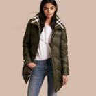 Burberry Burberry Chevron-quilted Down-filled Coat, Green