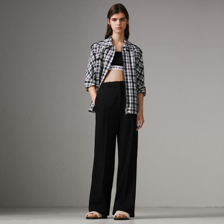 Burberry Burberry Logo Stretch Jersey Bra Top, Size: M, Black