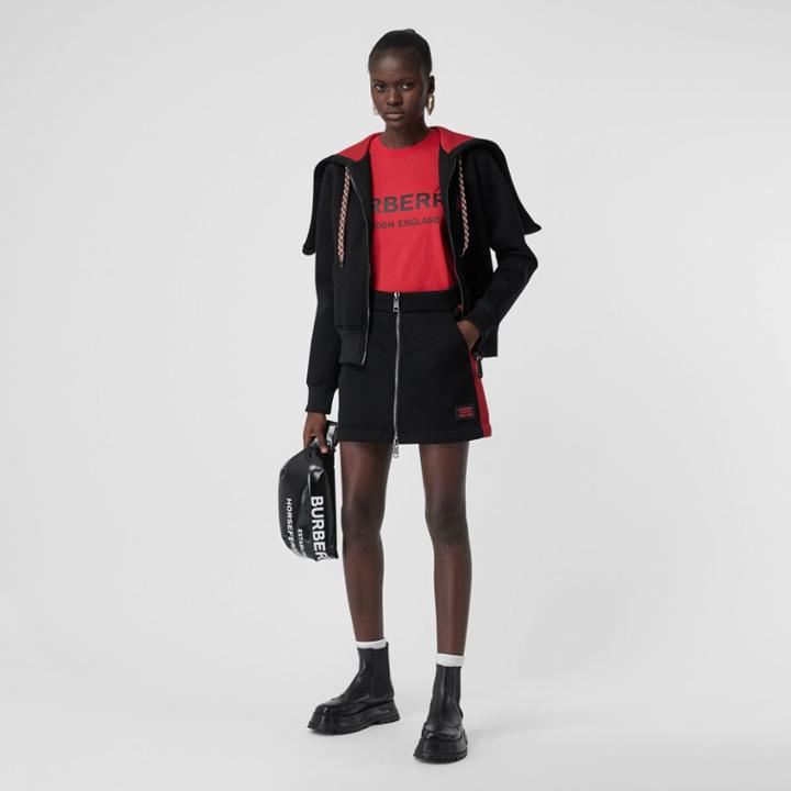 Burberry Burberry Logo Detail Neoprene Mini Skirt, Black