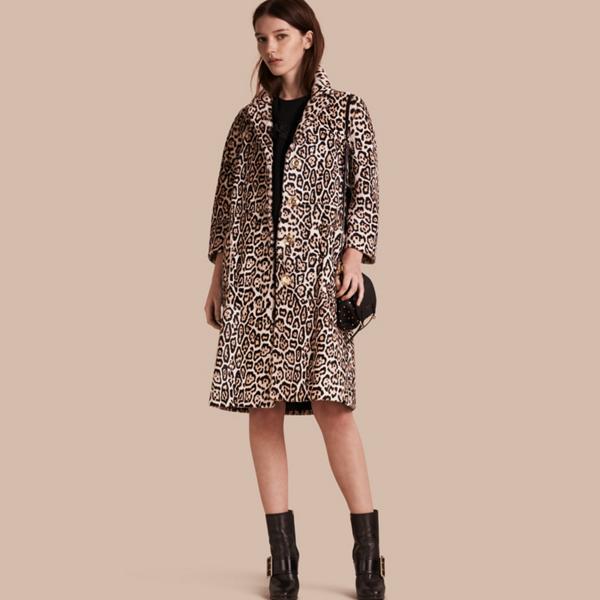 Burberry Leopard Print Shearling Coat