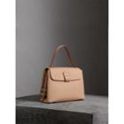 Burberry Burberry Medium Grainy Leather And House Check Tote Bag, Orange