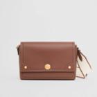 Burberry Burberry Topstitched Leather Note Crossbody Bag