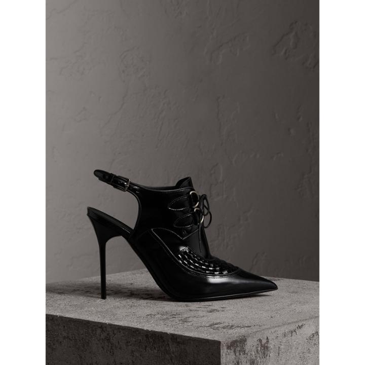 Burberry Burberry D-ring Detail Leather Slingback Pumps, Size: 36.5