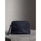 Burberry Burberry Large Zip-top Technical Nylon Pouch, Blue