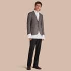 Burberry Burberry Slim Fit Herringbone Wool Tailored Jacket, Size: 38r, Black