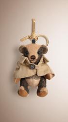 Burberry Mr Trench Thomas Bear Charm In Check Cashmere