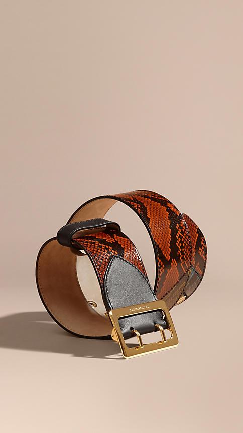 Burberry Snakeskin Intarsia Waist Belt