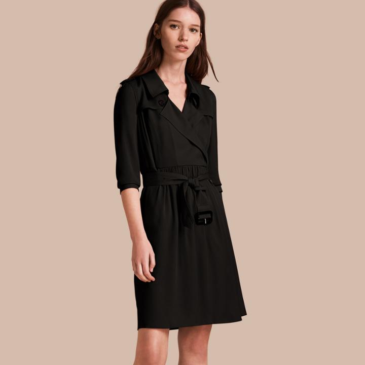 Burberry Burberry Silk Trench Dress, Size: 14, Orange