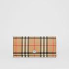 Burberry Burberry Vintage Check And Leather Continental Wallet, Brown