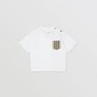 Burberry Burberry Childrens Icon Stripe Pocket Cotton T-shirt, Size: 6m, White