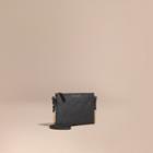 Burberry Leather Clutch Bag With Check Lining