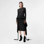 Burberry Burberry Silk Satin Foldover Skirt, Size: 0, Black