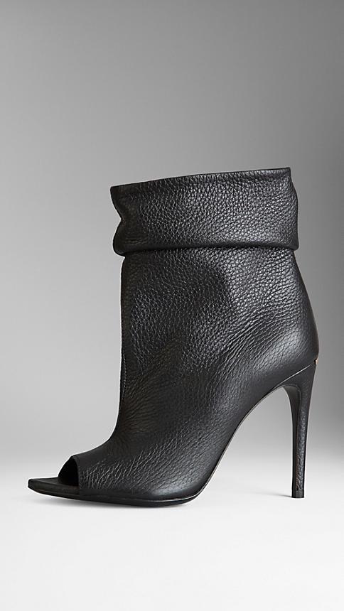 Burberry Peep-toe Deerskin Boots
