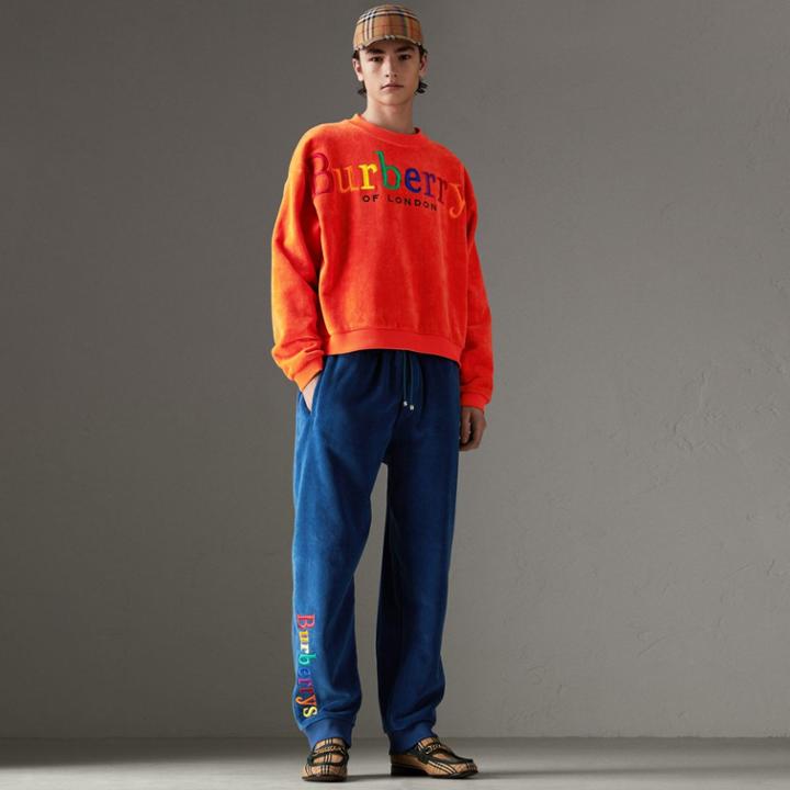 Burberry Burberry Archive Logo Towelling Sweatpants, Blue