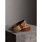 Burberry Burberry Horseferry Check And Leather Belt, Size: 100, Brown