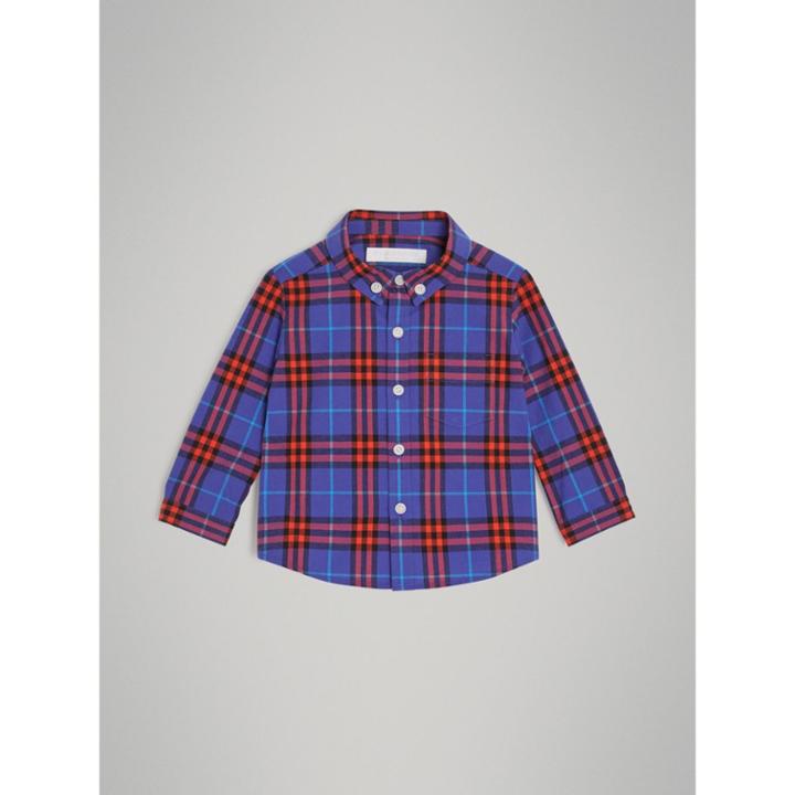 Burberry Burberry Button-down Collar Check Cotton Shirt, Size: 3y
