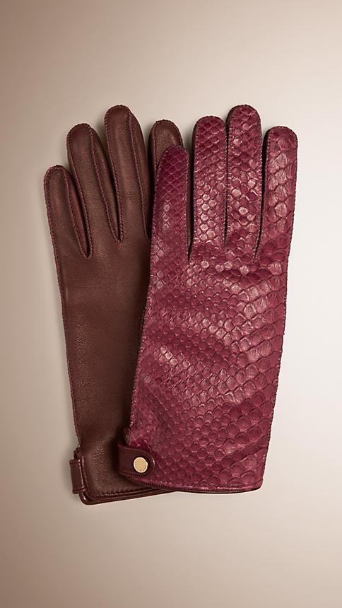Burberry Python And Lambskin Gloves