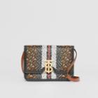 Burberry Burberry Small Monogram Stripe E-canvas Tb Bag, Brown
