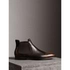 Burberry Burberry Perforated Detail Leather Chelsea Boots, Size: 43, Brown