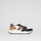 Burberry Burberry Leather, Suede And Vintage Check Sneakers, Size: 39, Black