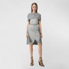 Burberry Burberry Cape Detail Technical Wool Jersey Shift Dress, Size: 0, Grey