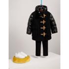 Burberry Burberry Glossy Detail Down-filled Wool Blend Duffle Coat, Size: 14y, Black