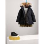 Burberry Burberry Detachable Raccoon Fur Trim Down-filled Hooded Puffer Coat, Size: 4y, Blue