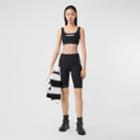 Burberry Burberry Slogan Print Stretch Jersey Bra Top, Black