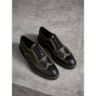 Burberry Burberry Topstitched Leather Derby Shoes, Size: 42