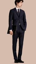 Burberry Slim Fit Check Wool Travel Tailoring Suit