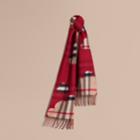 Burberry Burberry Reversible Weather Pattern Check Cashmere Mini Scarf, Size: Os, Red