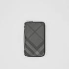 Burberry Burberry London Check And Leather Travel Wallet, Grey