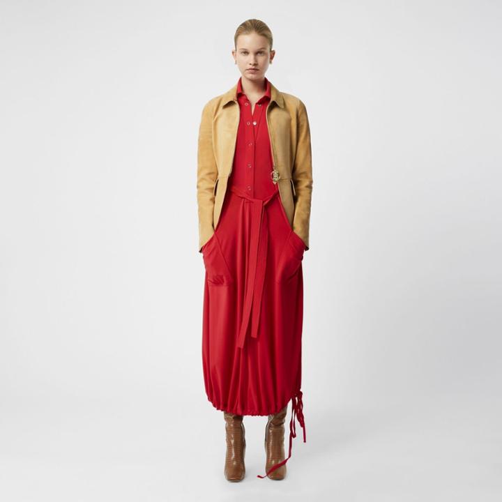 Burberry Burberry Monogram Motif Suede Riding Jacket, Size: 04, Sand