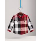 Burberry Burberry Check Cotton Shirt, Size: 12m, Red