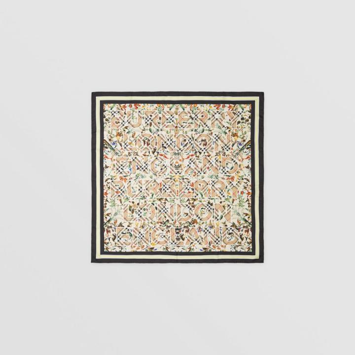 Burberry Burberry Montage Print Silk Square Scarf