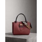 Burberry Burberry The Medium Buckle Tote In Two-tone Grainy Leather, Red