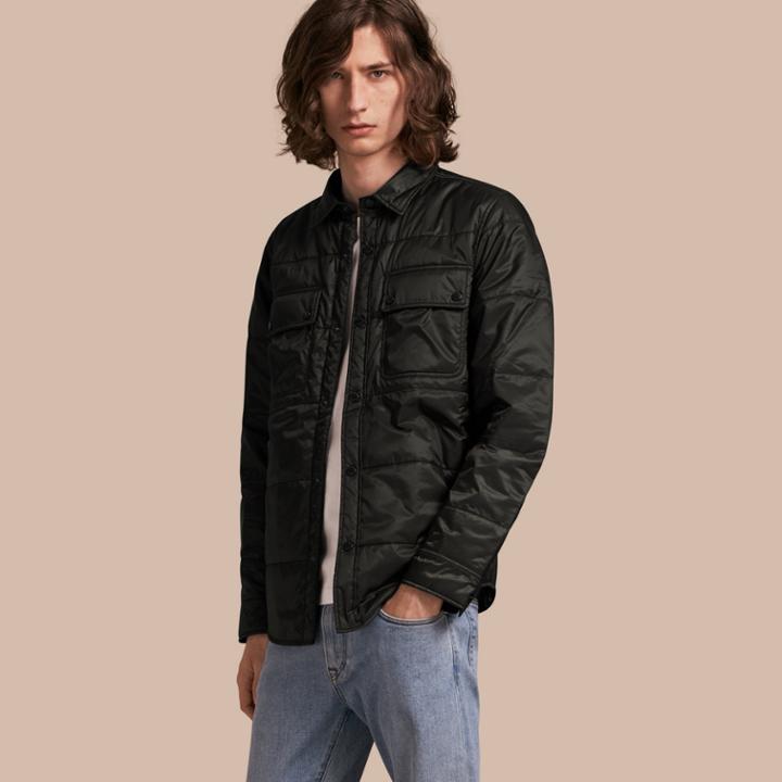 Burberry Burberry Quilted Technical Shirt, Size: M, Blue
