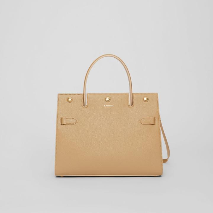 Burberry Burberry Small Leather Title Bag, Yellow