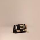 Burberry Burberry The Mini Buckle Bag In Leather And House Check, Black