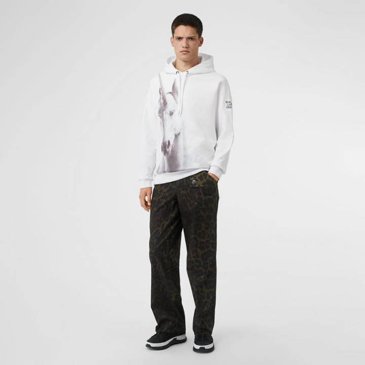 Burberry Burberry Unicorn Print Cotton Hoodie, Size: S, White