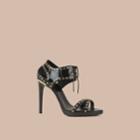 Burberry Burberry Online Exclusive Eyelet Detail Leather Lace-up Sandals, Size: 37, Black